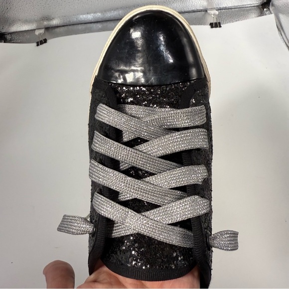 Kurt Geiger carvela black glitter cap toe sneakers size 38/8 - Picture 7 of 7